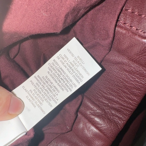 Lucky Brand Burgundy 100% Lamb Leather Jacket - Picture 6 of 7